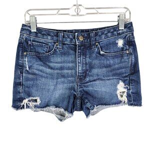 Women's Gap 1969 Slim Cut-Off Blue Denim Shorts 3" Inseam Size 26R